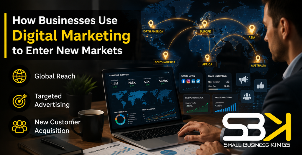 How businesses use digital marketing to enter new markets?