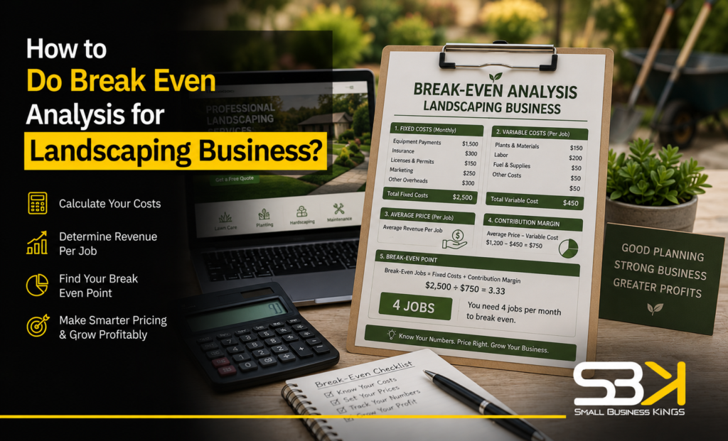 how to do break even analysis for landscaping business?