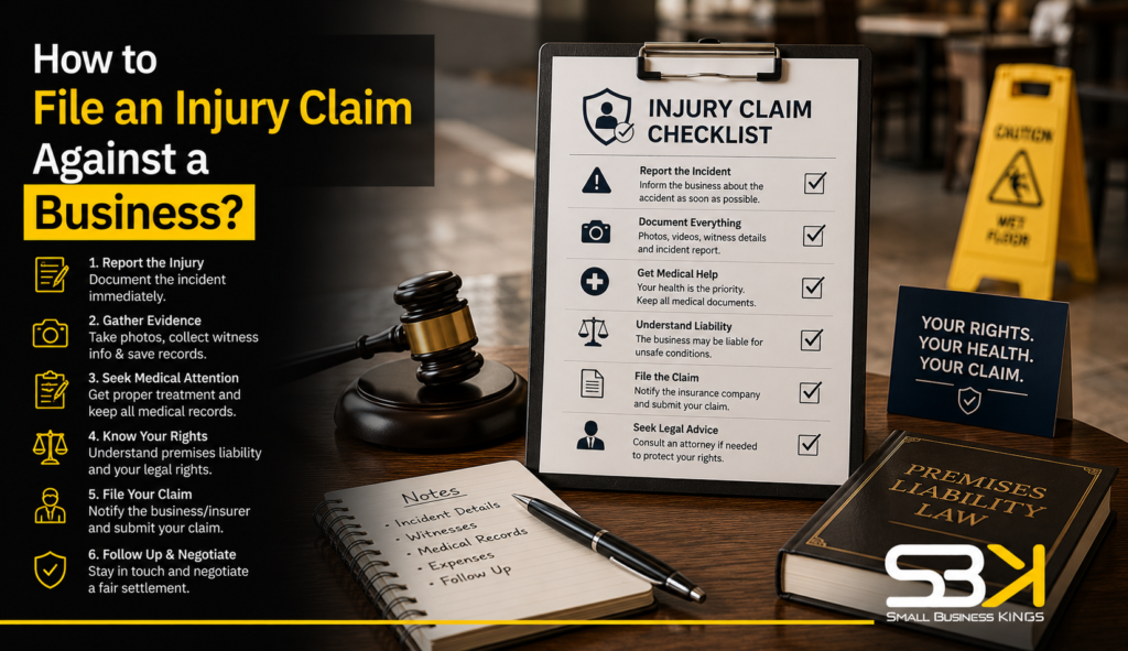 how to file an injury claim against a business?