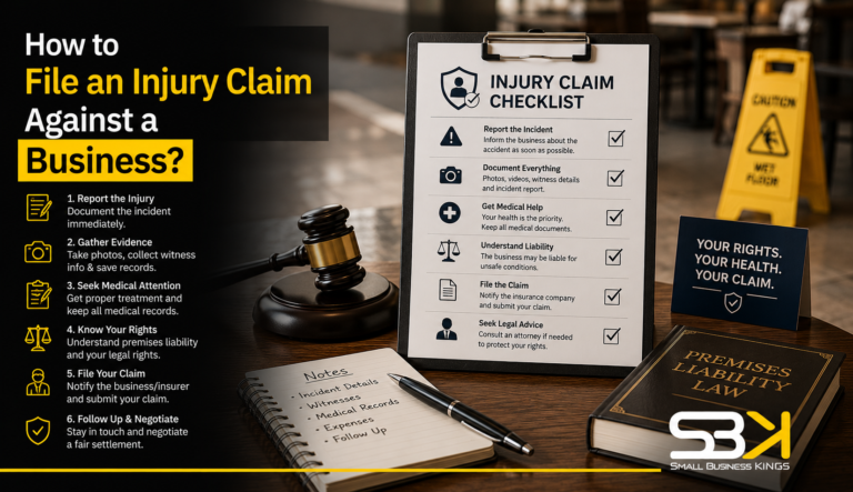 how to file an injury claim against a business?